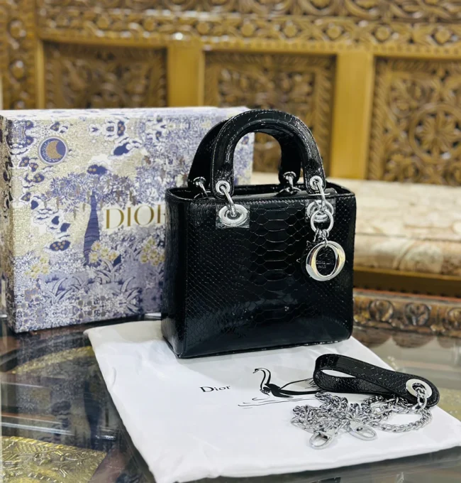 Christian Dior Patent Lady Dior Snake - Image 2