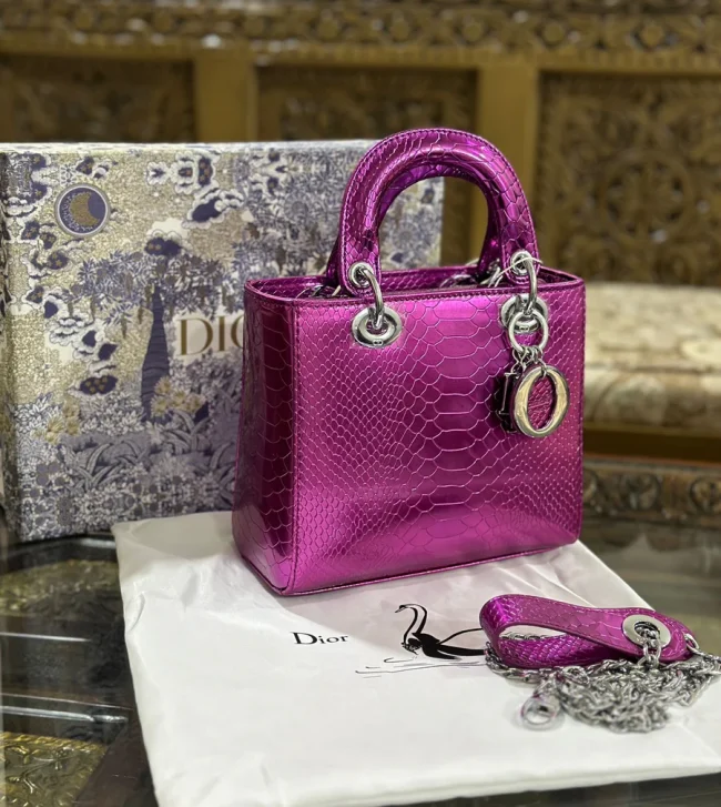 Christian Dior Patent Lady Dior Snake - Image 3